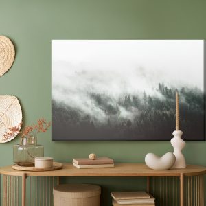 Peinture sur toile Moody Forest Landscape With Fog And Mist – Image 5