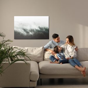 Peinture sur toile Moody Forest Landscape With Fog And Mist – Image 7