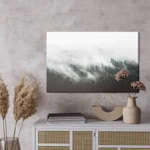 Peinture sur toile Moody Forest Landscape With Fog And Mist – Image 3