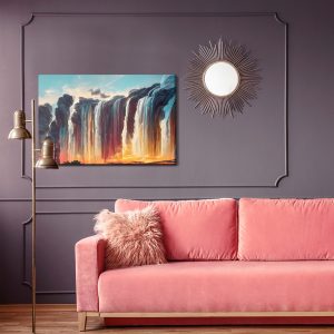 Peinture sur toile Time Lapse Photography Of Waterfalls During Sunset – Image 4