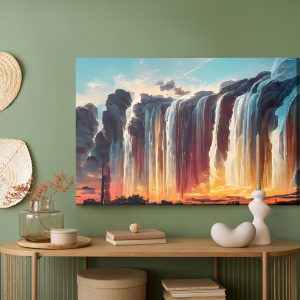 Peinture sur toile Time Lapse Photography Of Waterfalls During Sunset – Image 5