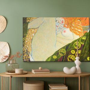 Peinture sur toile Oil On Canvas. Oil Painting. Gold Leaf. Beautiful Red Hair Girl. Based On Painting Danae. G. Klimt – Image 5