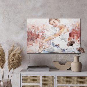 Peinture sur toile Little Pretty Ballerina, Painted Expressively. Palette Knife Technique Of Oil Painting And Brush. – Image 3