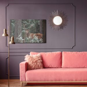 Peinture sur toile Un Cerf Avec Un Bois Magnifique Dans La Forêt – Image 4