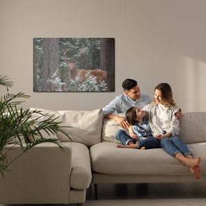 Peinture sur toile Un Cerf Avec Un Bois Magnifique Dans La Forêt – Image 7