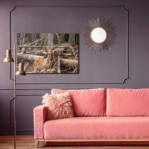 Peinture sur toile Un Jeune Cerf Parmi Les Arbres – Image 4