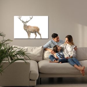 Peinture sur toile Un Cerf Comme Peint À L'aquarelle – Image 7