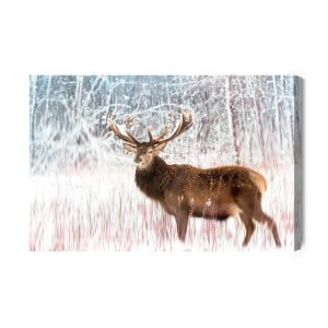 Peinture sur toile Cerf Sur Un Fond Abstrait – Image 2