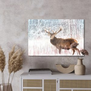 Peinture sur toile Cerf Sur Un Fond Abstrait – Image 3