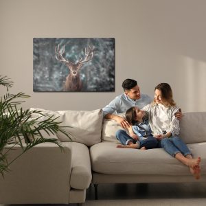 Peinture sur toile Cerf Au Milieu D'une Forêt – Image 7