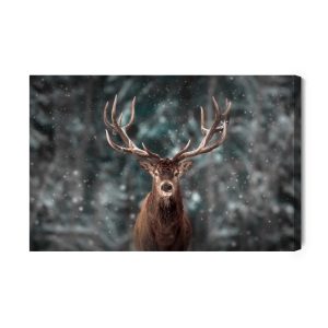 Peinture sur toile Cerf Au Milieu D'une Forêt – Image 2