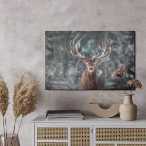 Peinture sur toile Cerf Au Milieu D'une Forêt – Image 3