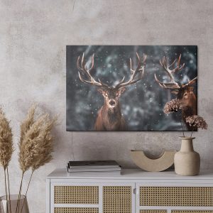 Peinture sur toile Deux Magnifiques Cerfs – Image 3