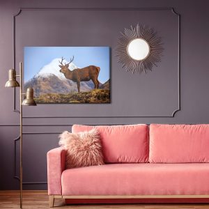 Peinture sur toile Cerf Sur Fond De Montagnes – Image 4
