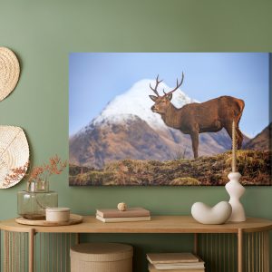 Peinture sur toile Cerf Sur Fond De Montagnes – Image 5