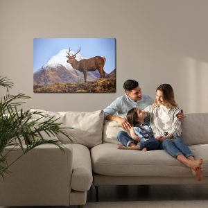 Peinture sur toile Cerf Sur Fond De Montagnes – Image 7