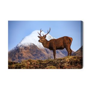 Peinture sur toile Cerf Sur Fond De Montagnes – Image 2