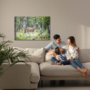Peinture sur toile Un Cerf Au Milieu D'une Forêt De Feuillus – Image 7