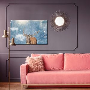 Peinture sur toile Cerf Et Flocons De Neige – Image 4