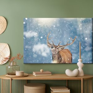 Peinture sur toile Cerf Et Flocons De Neige – Image 5