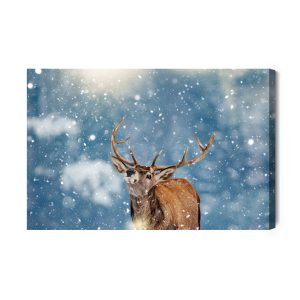 Peinture sur toile Cerf Et Flocons De Neige – Image 2