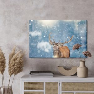 Peinture sur toile Cerf Et Flocons De Neige – Image 3