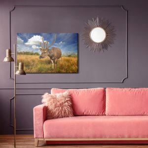 Peinture sur toile Un Cerf Dans Une Clairière – Image 4