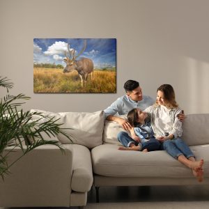 Peinture sur toile Un Cerf Dans Une Clairière – Image 7