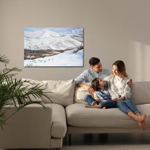 Peinture sur toile Paysage Avec Montagnes Enneigées – Image 7