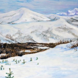 Peinture sur toile Paysage Avec Montagnes Enneigées – Image 1