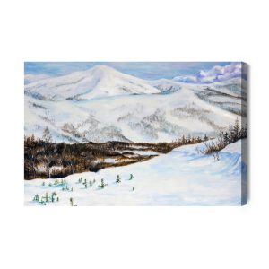 Peinture sur toile Paysage Avec Montagnes Enneigées – Image 2