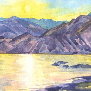 Peinture sur toile Paysage De Montagne Aquarelle – Image 1