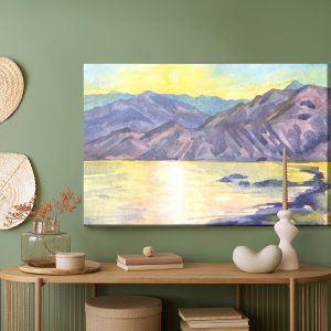 Peinture sur toile Paysage De Montagne Aquarelle – Image 5