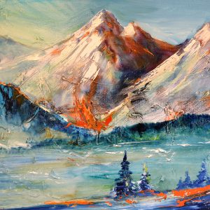 Peinture sur toile Une Peinture Abstraite Des Montagnes – Image 1