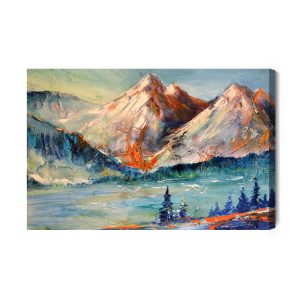 Peinture sur toile Une Peinture Abstraite Des Montagnes – Image 2