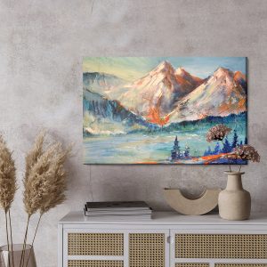 Peinture sur toile Une Peinture Abstraite Des Montagnes – Image 3