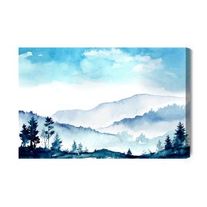 Peinture sur toile Montagnes Aquarelles – Image 2