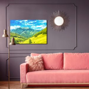 Peinture sur toile Paysage De Montagne Peint – Image 4