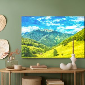 Peinture sur toile Paysage De Montagne Peint – Image 5