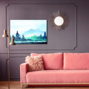 Peinture sur toile Paysage De Montagne Aquarelle – Image 4