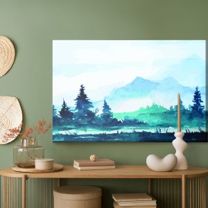 Peinture sur toile Paysage De Montagne Aquarelle – Image 5