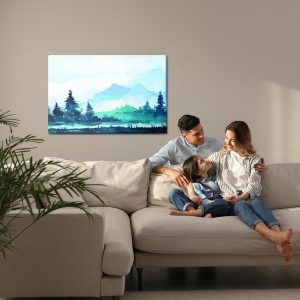 Peinture sur toile Paysage De Montagne Aquarelle – Image 7