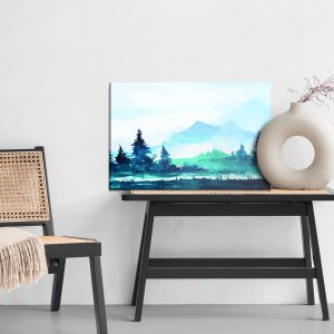 Peinture sur toile Paysage De Montagne Aquarelle – Image 6