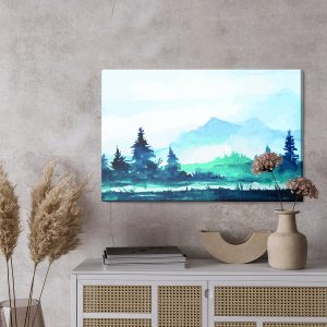 Peinture sur toile Paysage De Montagne Aquarelle – Image 3