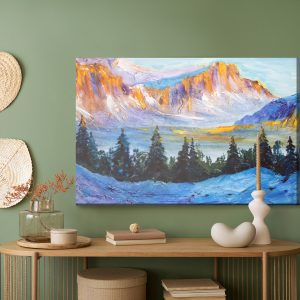 Peinture sur toile Paysage De Montagne Peint – Image 5