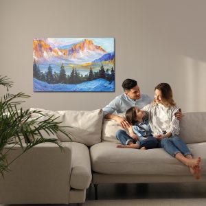 Peinture sur toile Paysage De Montagne Peint – Image 7