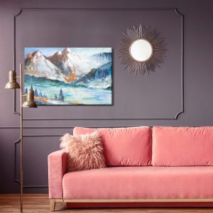 Peinture sur toile Paysage De Montagne Peint – Image 4