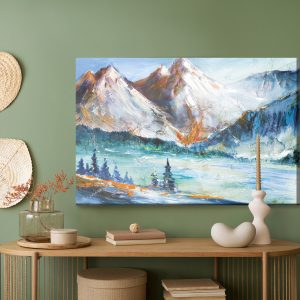 Peinture sur toile Paysage De Montagne Peint – Image 5