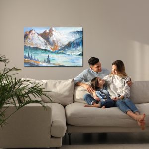 Peinture sur toile Paysage De Montagne Peint – Image 7