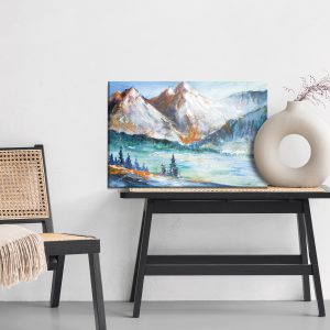 Peinture sur toile Paysage De Montagne Peint – Image 6